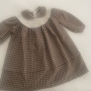 Neiman Marcus Brown Checkered Kids Formal Dress